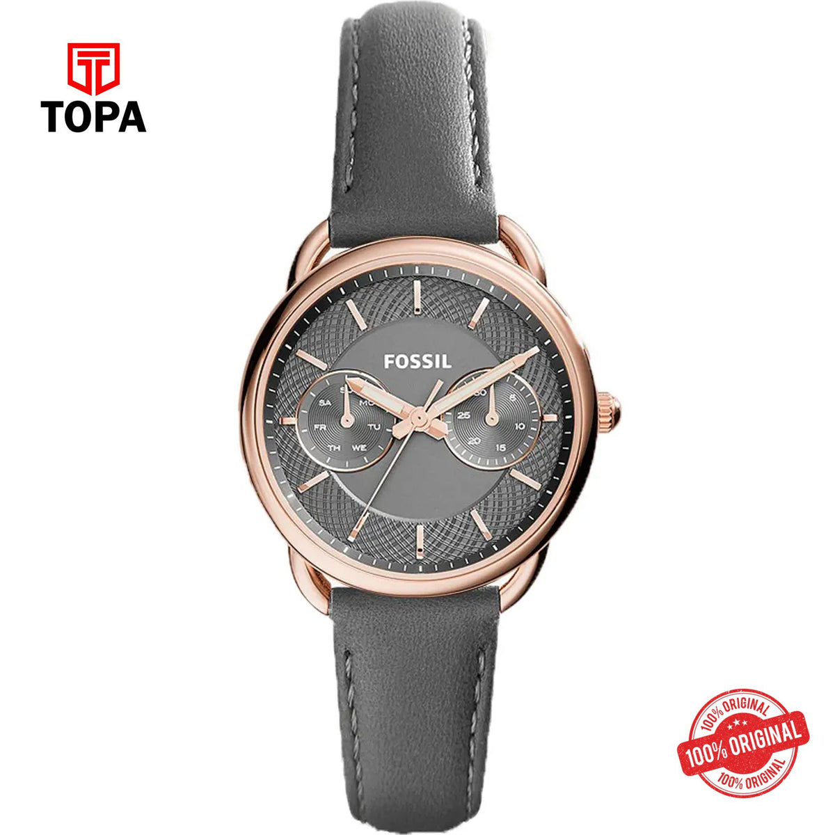 Topa Fossil-ES-3913-Tailor-Leather-Band-Women-Watch - Product Image 1