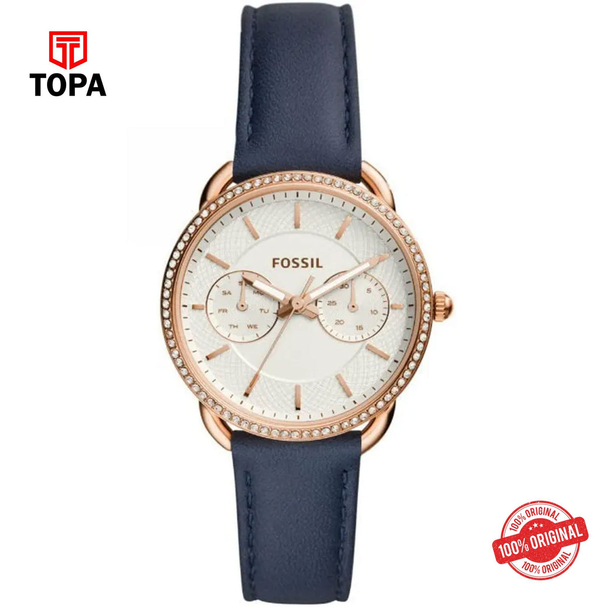 Topa Fossil-ES-4394-Tailor-Leather-Band-Women-Watch - Product Image 1