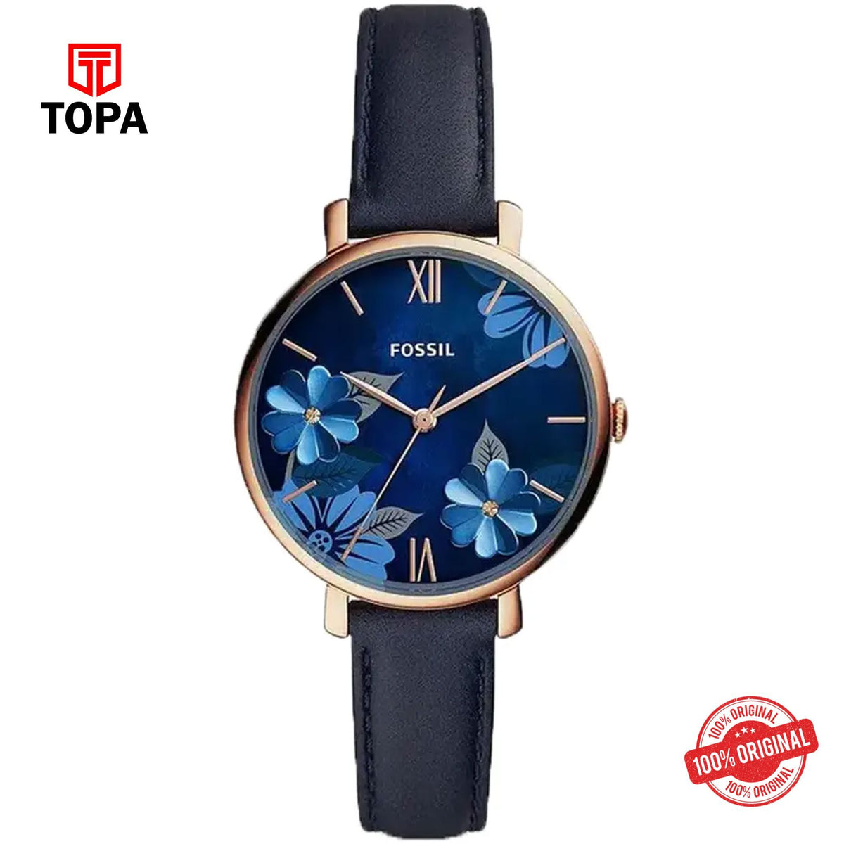 Topa Fossil-ES-4673-Jacqueline-Leather-Band-Women-Watch - Product Image 1