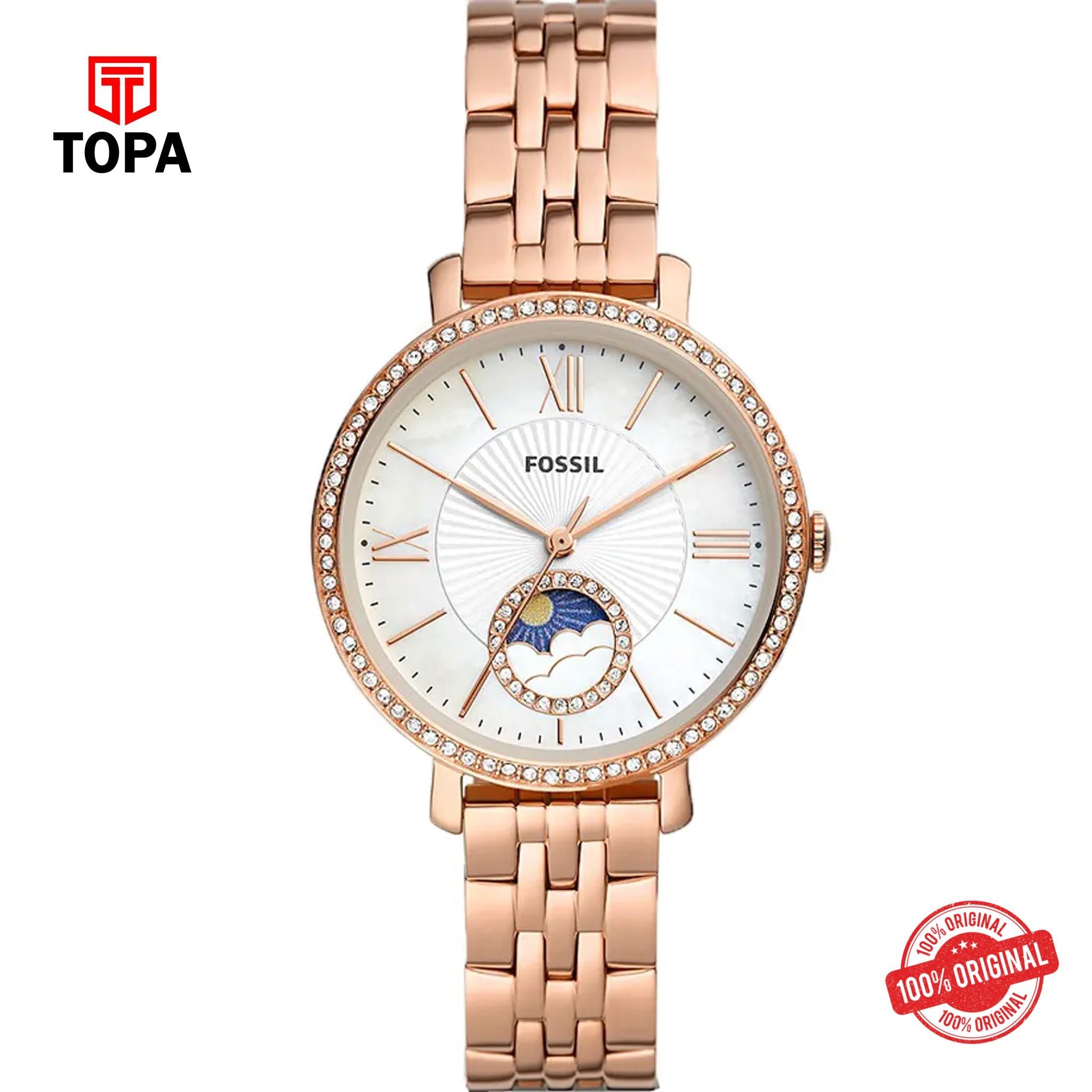 Topa Fossil-ES-5165-Jacqueline-Metal-Band-Women-Watch - Product Image 1