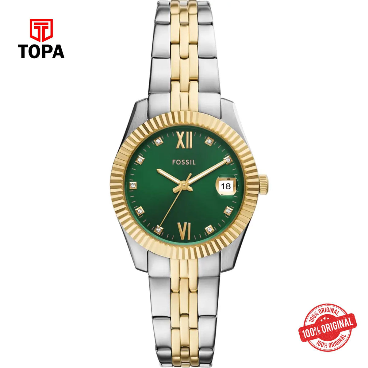 Topa Fossil-ES-5388-Scralette-Metal-Band-Women-Watch - Product Image 1