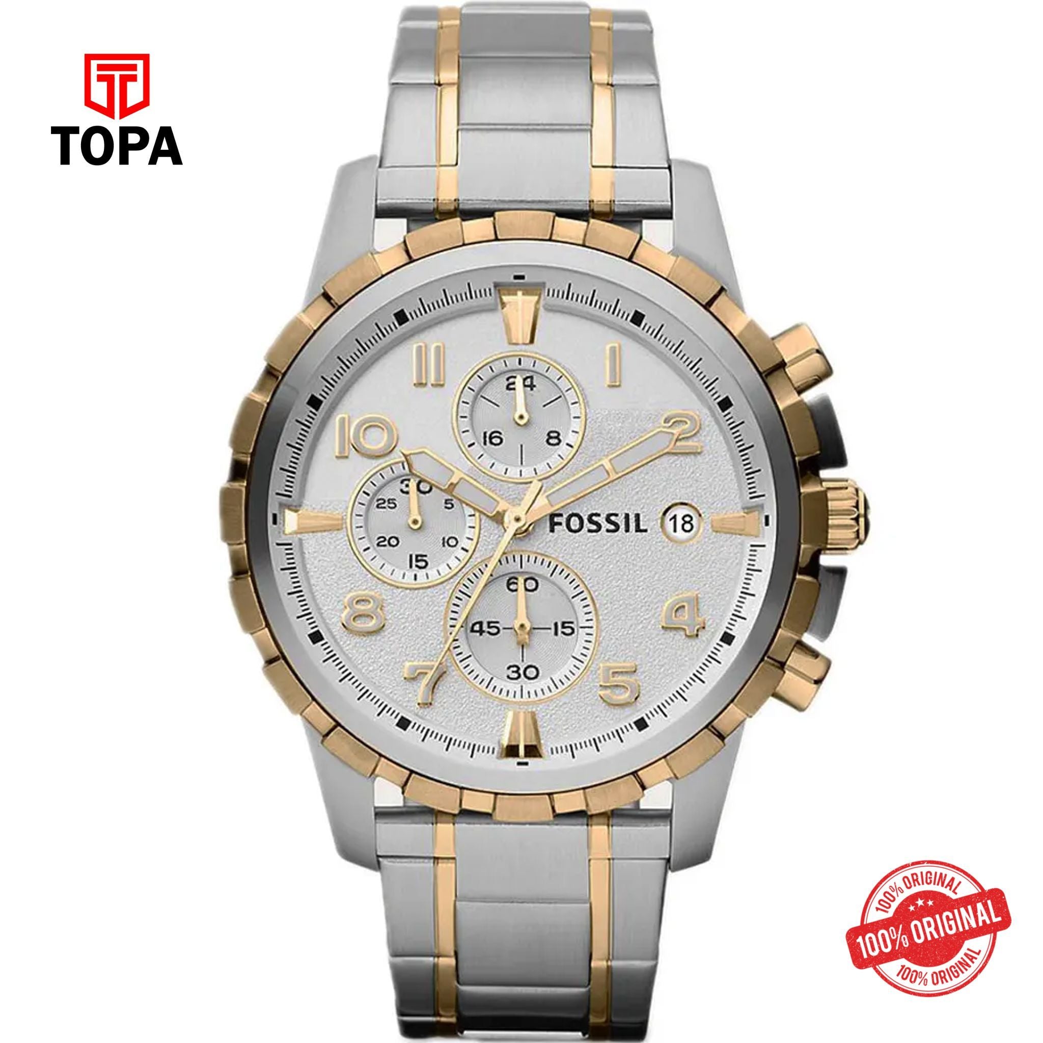 Topa Fossil-FS-4795-Dean-Metal-Band-Men-Watch - Product Image 1
