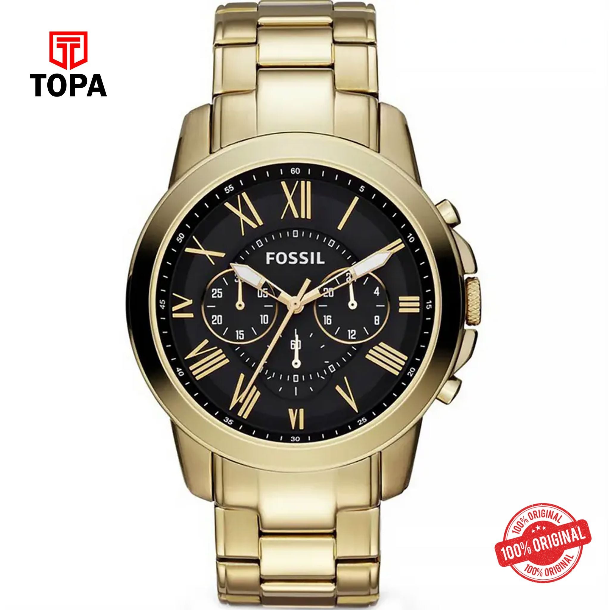 Topa Fossil-FS-4815-Grant-Metal-Band-Men-Watch - Product Image 1