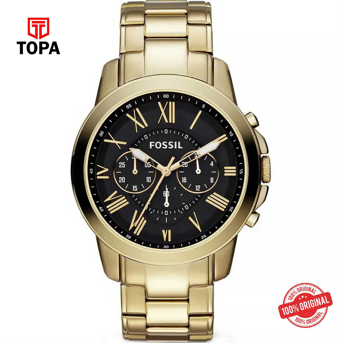 Topa Fossil-FS-4815-Grant-Metal-Band-Men-Watch - Product Image 1