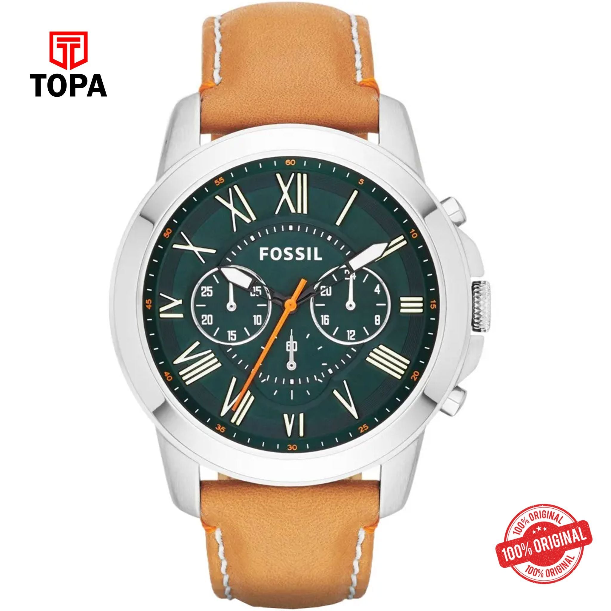 Topa Fossil-FS-4918-Grant-Leather-Band-Men-Watch - Product Image 1