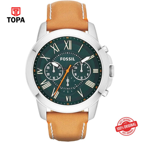 Topa Fossil-FS-4918-Grant-Leather-Band-Men-Watch - Product Image 1
