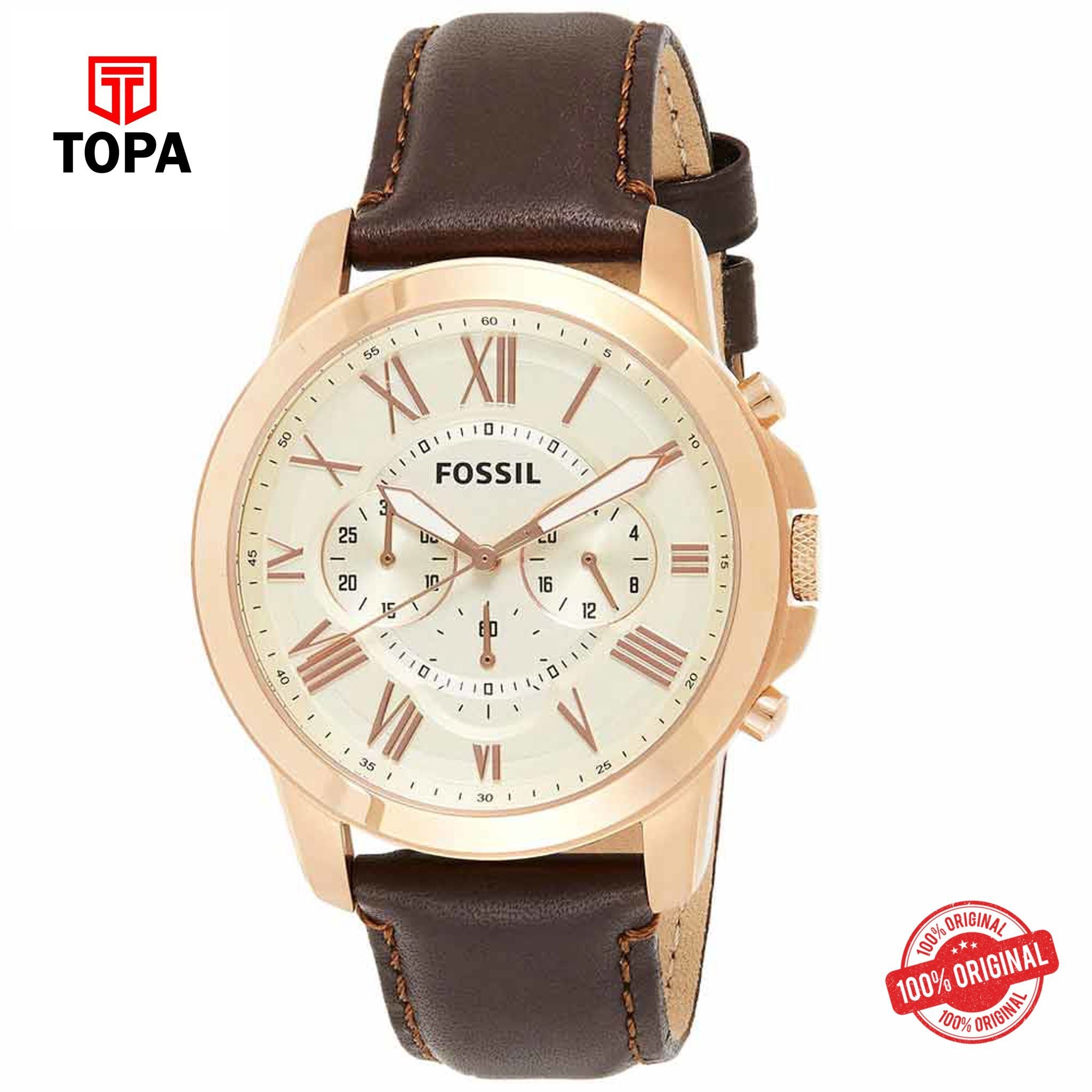 Topa Fossil-FS-4991-Chronograph-Leather-Strap-Mens-Watch - Product Image 1