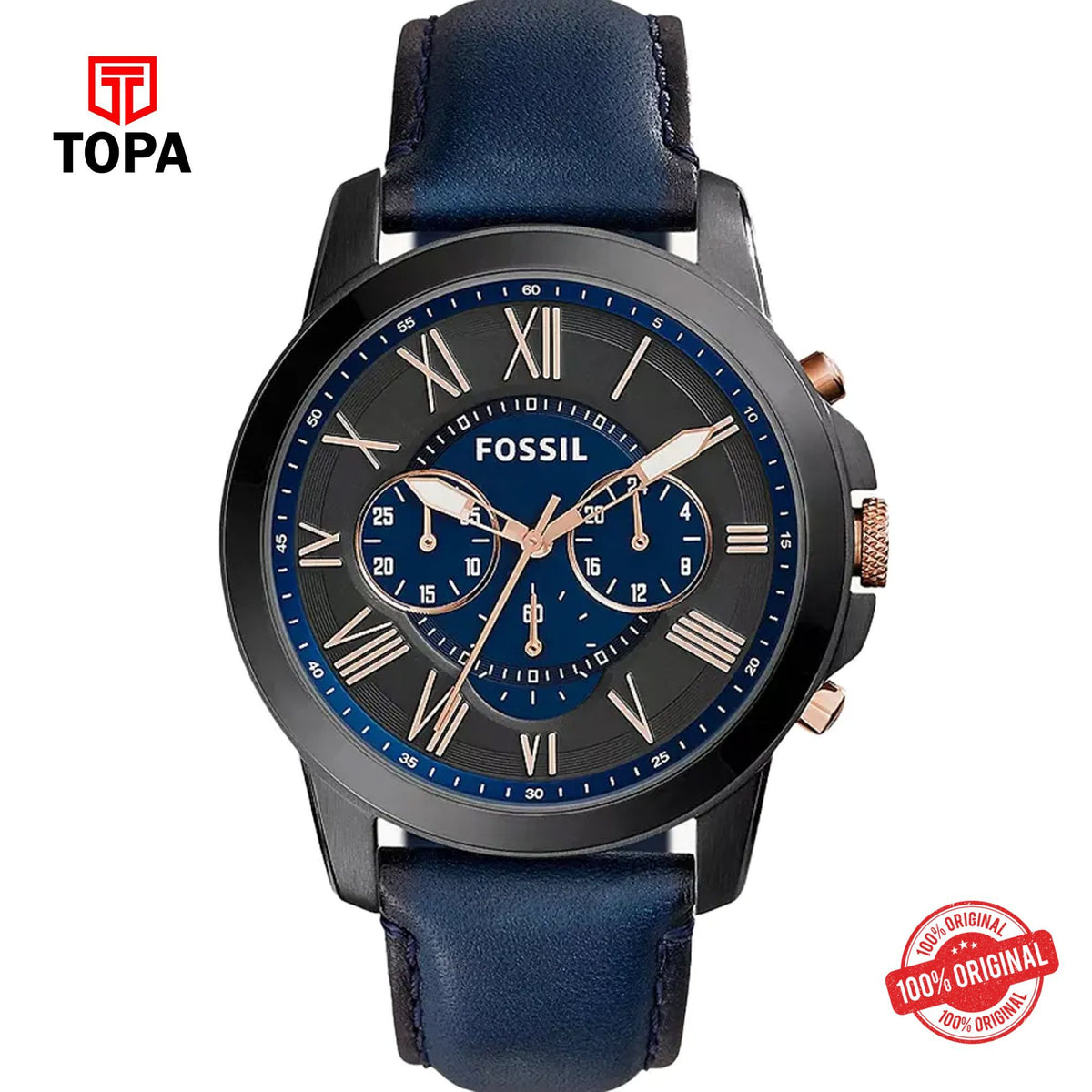 Topa Fossil-FS-5061-Leather-Band-Men-Watch - Product Image 1