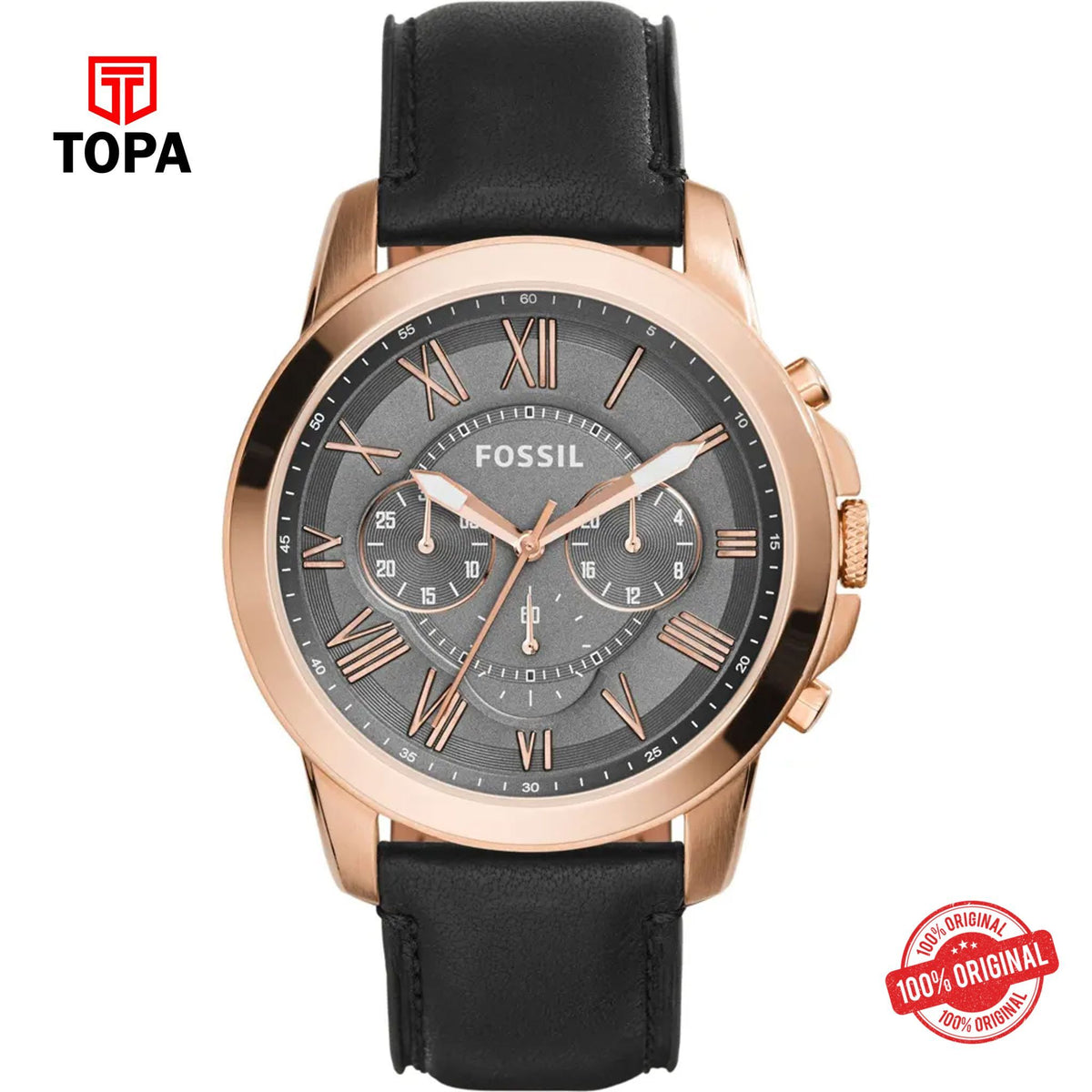 Topa Fossil-FS-5085-Grant-Leather-Band-Men-Watch - Product Image 1