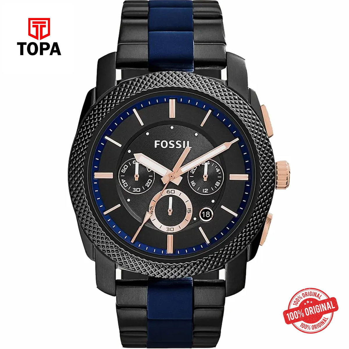 Topa Fossil-FS-5164-Machine-Metal-Band-Men-Watch - Product Image 1
