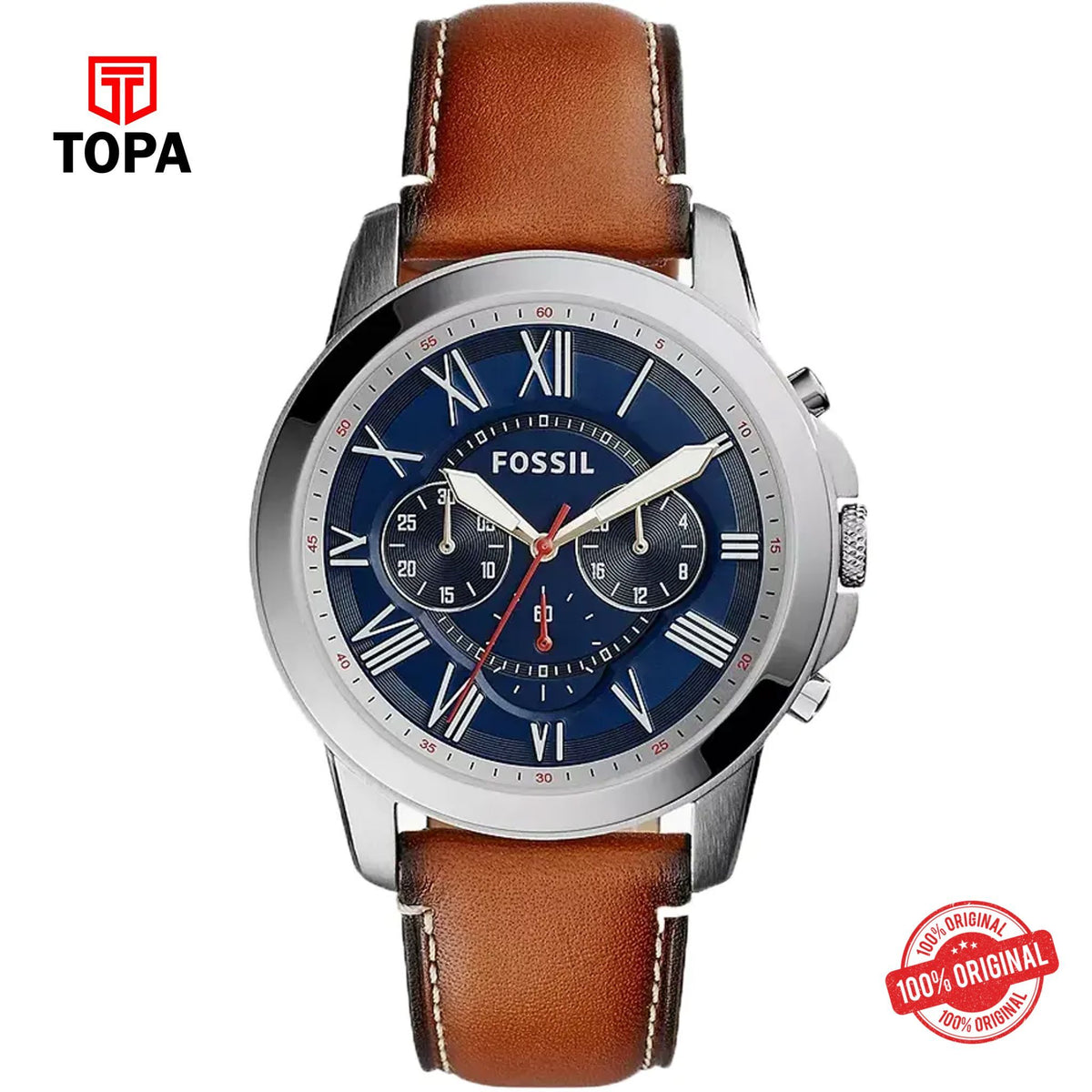 Topa Fossil-FS-5210-Grant-Leather-Band-Men-Watch - Product Image 1