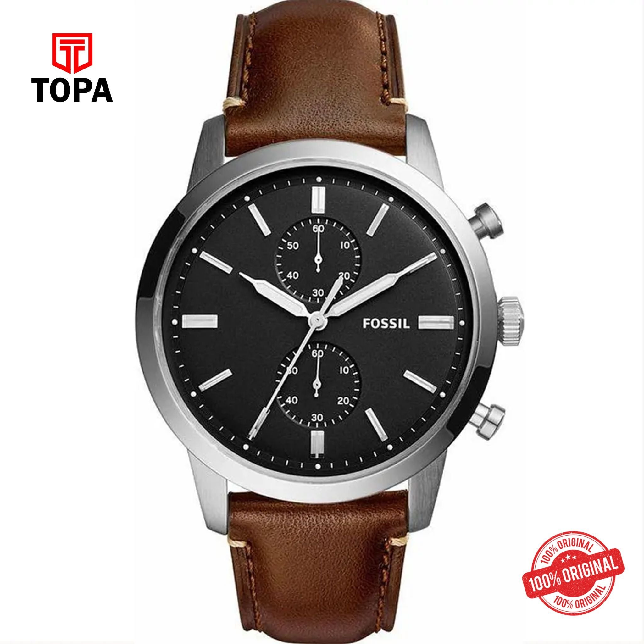 Topa Fossil-FS-5280-Leather-Band-Men-Watch - Product Image 1