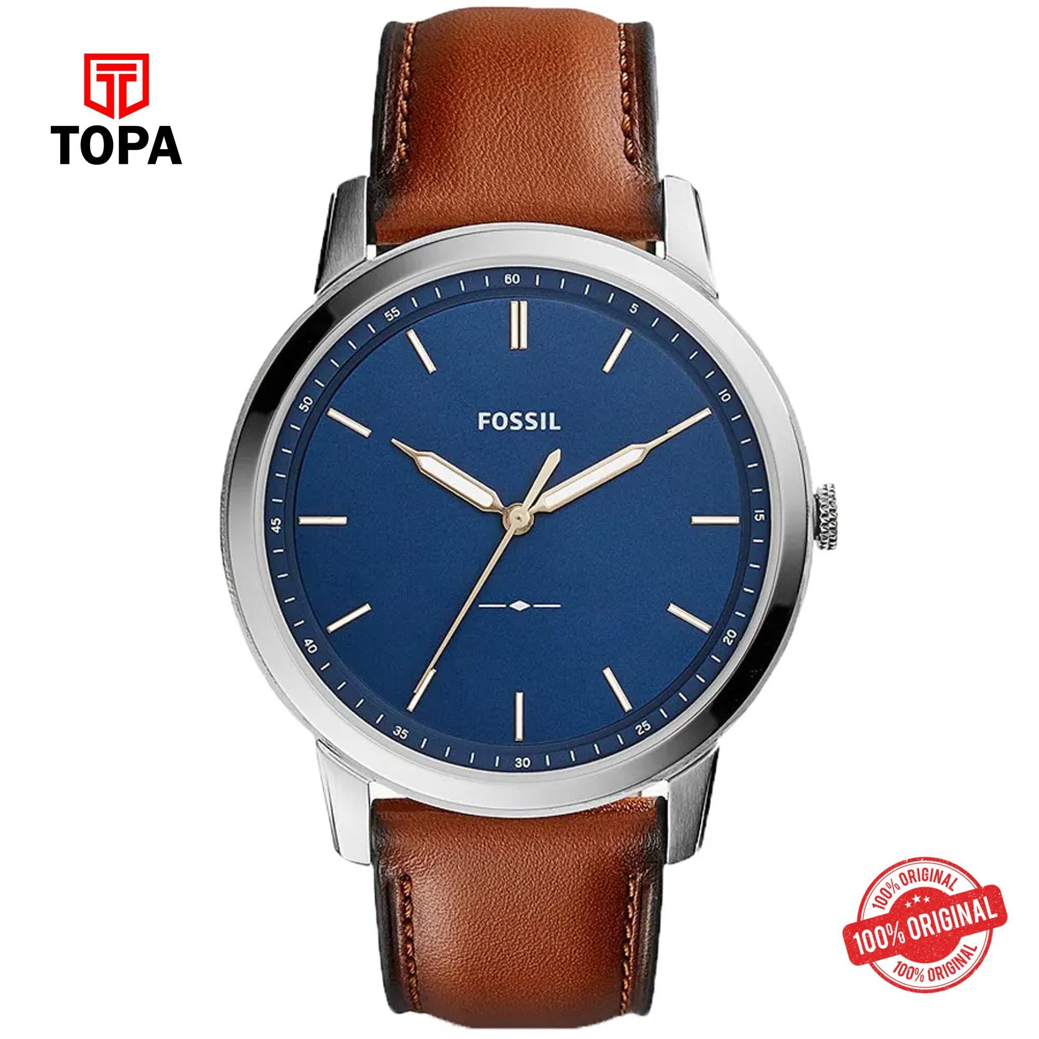 Topa Fossil-FS-5304-Minimalist-Slim-Leather-Band-Men-Watch - Product Image 1