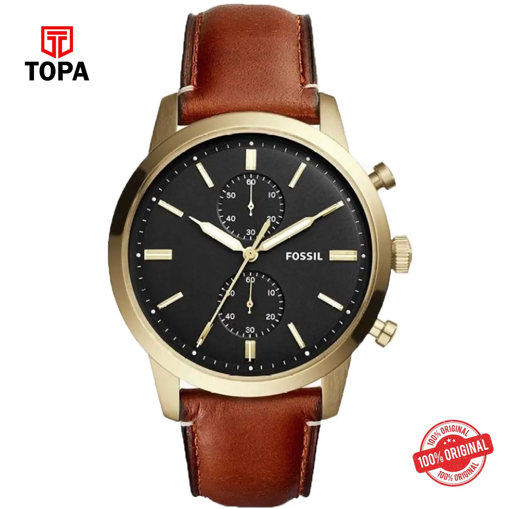 Topa Fossil-FS-5338-Leather-Band-Men-Watch - Product Image 1
