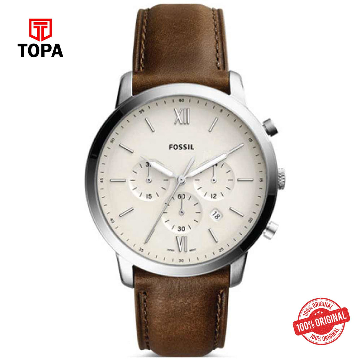 Topa Fossil-FS-5380-Chronograph-Leather-Band-Men-Watch - Product Image 1