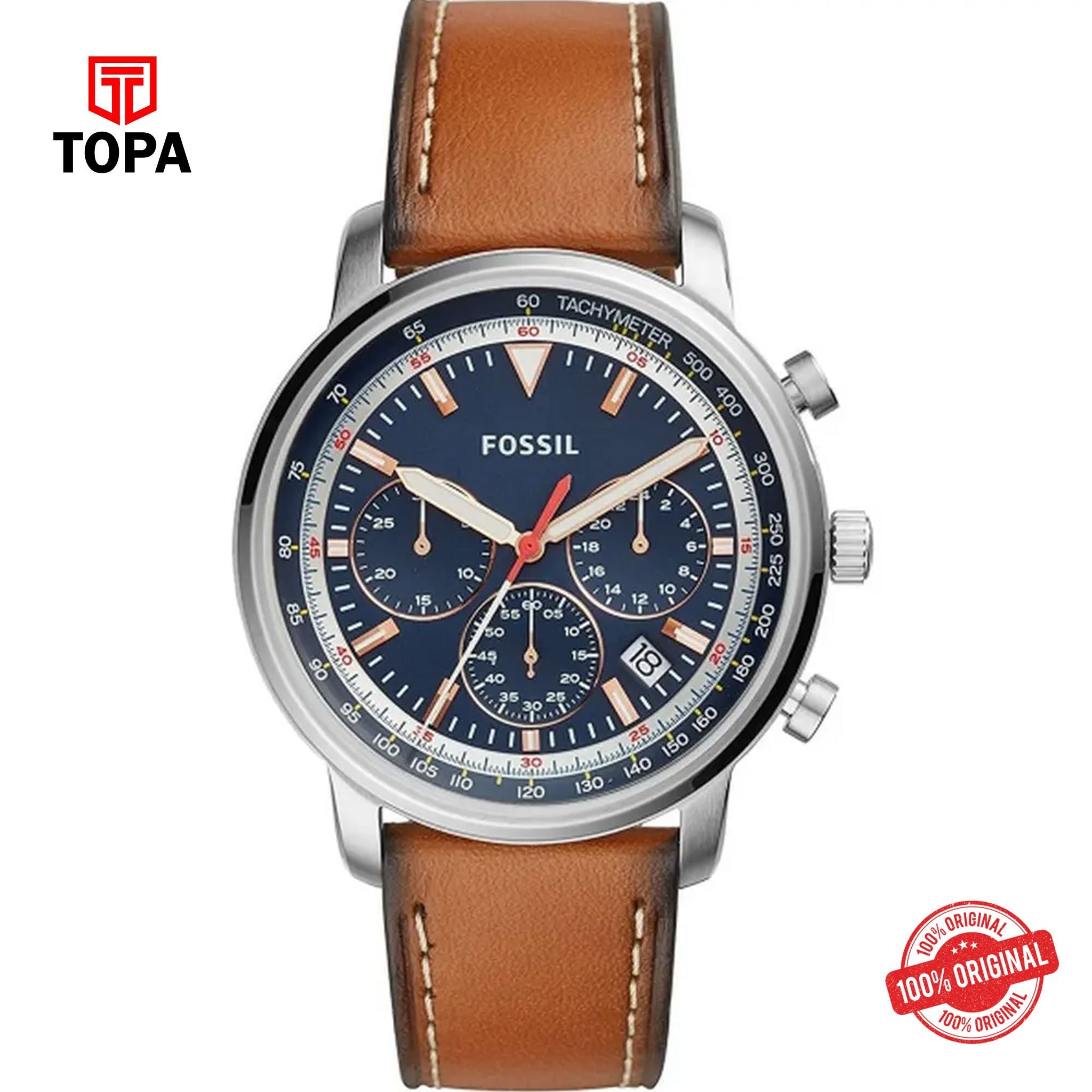 Topa Fossil-FS-5414-Goodwin-Leather-Band-Men-Watch - Product Image 1