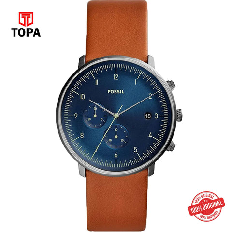 Topa Fossil-FS-5486-Chase-Timer-Leather-Strap-Mens-Watch - Product Image 1