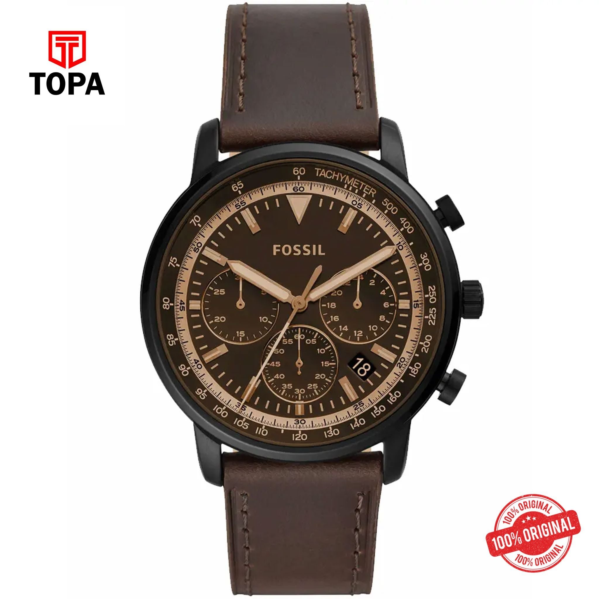 Topa Fossil-FS-5529-Goodwin-Leather-Band-Men-Watch - Product Image 1