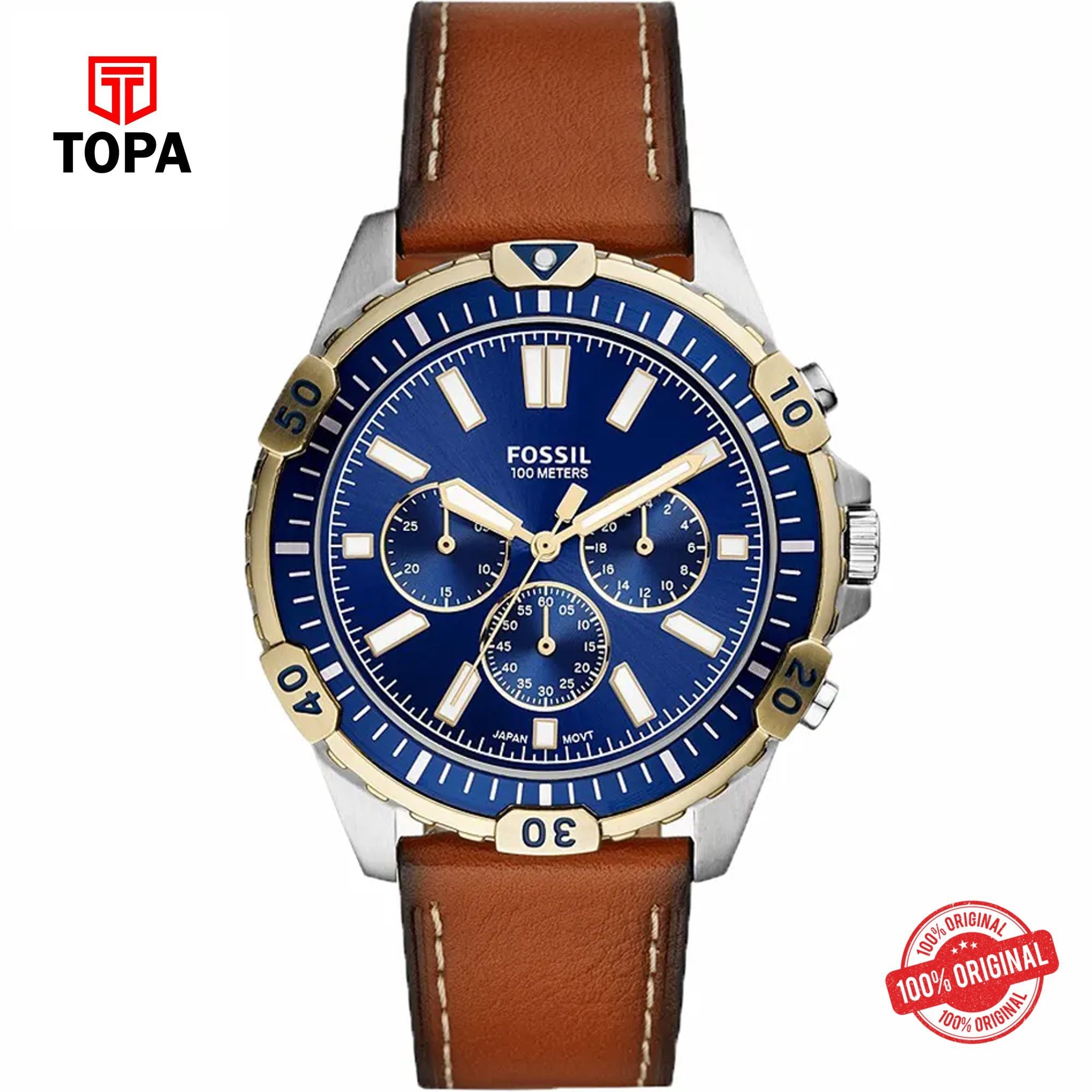 Topa Fossil-FS-5625-Garrett-Chronograph-Luggage-Men-Watch - Product Image 1