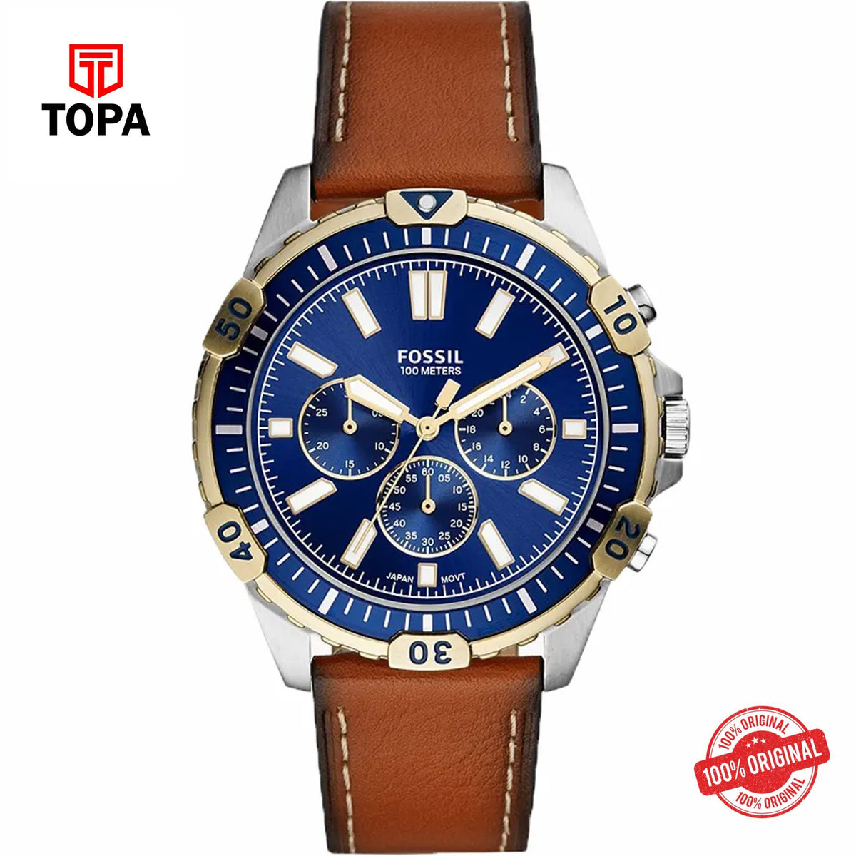 Topa Fossil-FS-5625-Garrett-Chronograph-Luggage-Men-Watch - Product Image 1