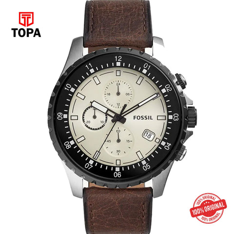 Topa Fossil-FS-5674-Dillinger-Leather-Band-Men-Watch - Product Image 1