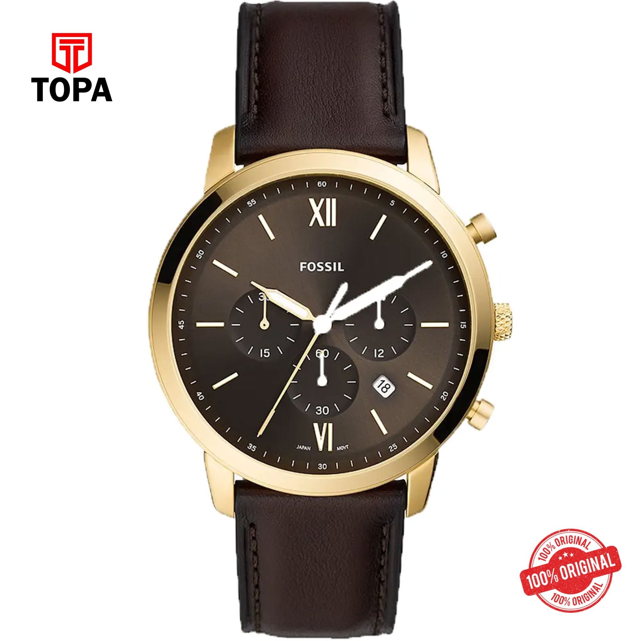 Topa Fossil-FS-5763-Neutra-Leather-Band-Men-Watch - Product Image 1