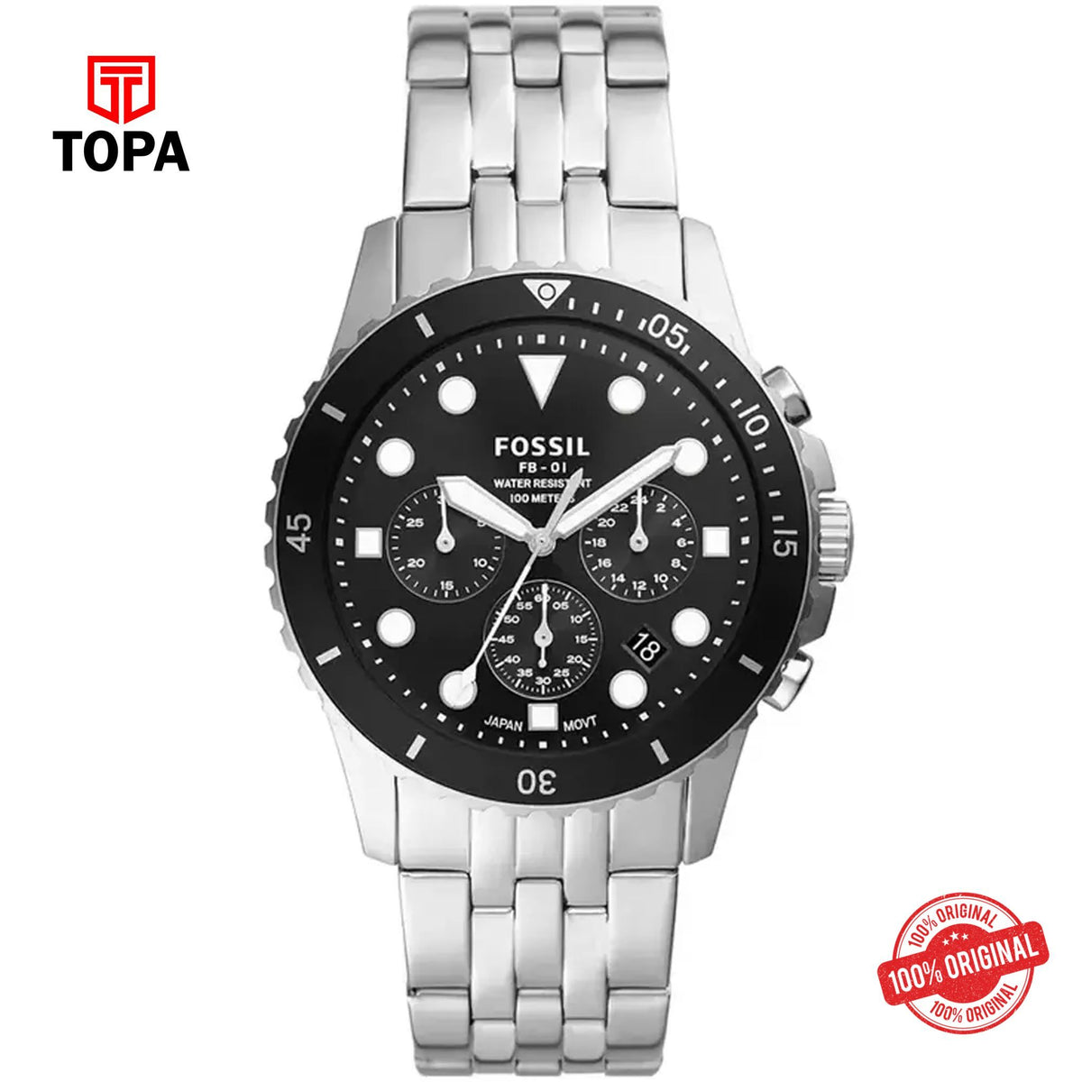 Topa Fossil-FS-5837-Metal-Band-Men-Watch - Product Image 1