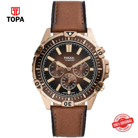 Topa Fossil-FS-5867-Garrett-Leather-Band-Men-Watch - Product Image 1