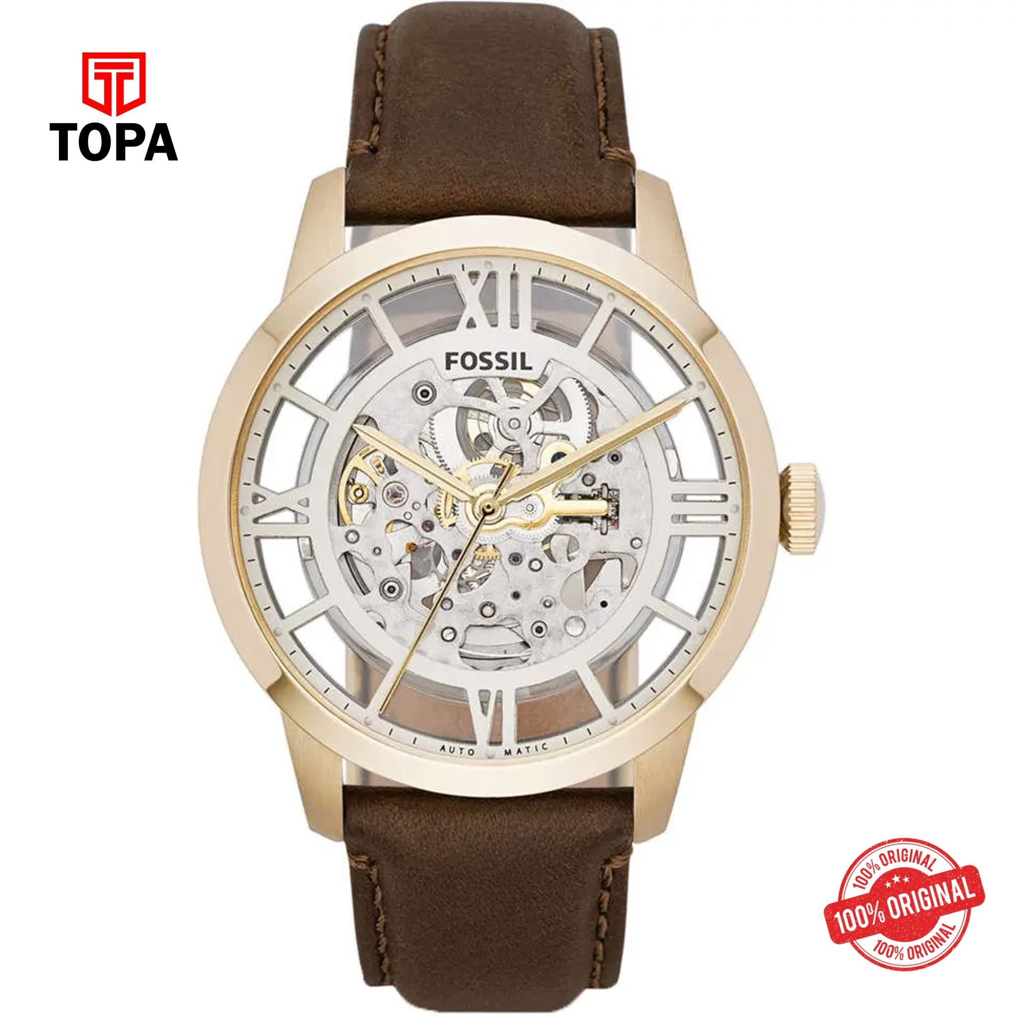 Topa Fossil-ME-3043-Townsman-Leather-Band-Men-Watch - Product Image 1