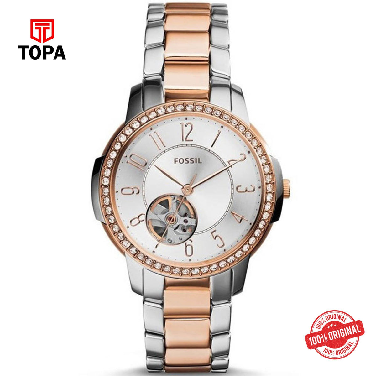 Topa Fossil-ME-3058-Metal-Band-Women-Watch - Product Image 1