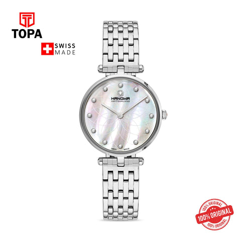 Hanowa HAWLG0001304 Quartz Analog Women's Watch with white mother of pearl dial