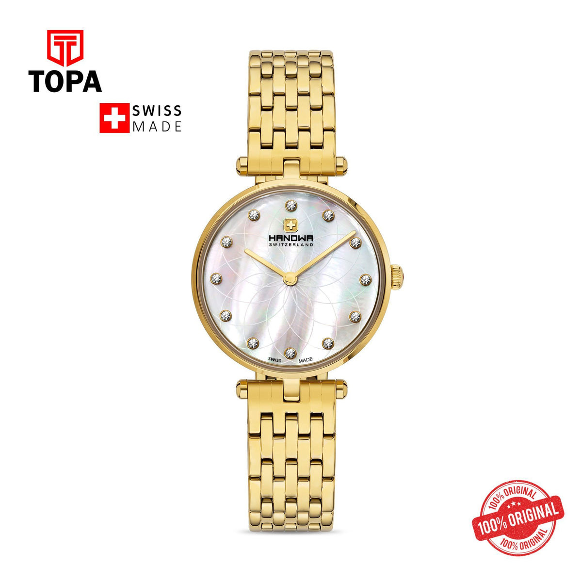 Hanowa HAWLG0001310 Quartz Analog Women's Watch with white mother of pearl dial