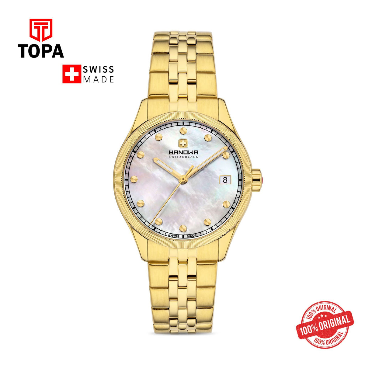 Hanowa HAWLH0002210 Quartz Analog Women's Watch with white mother of pearl dial
