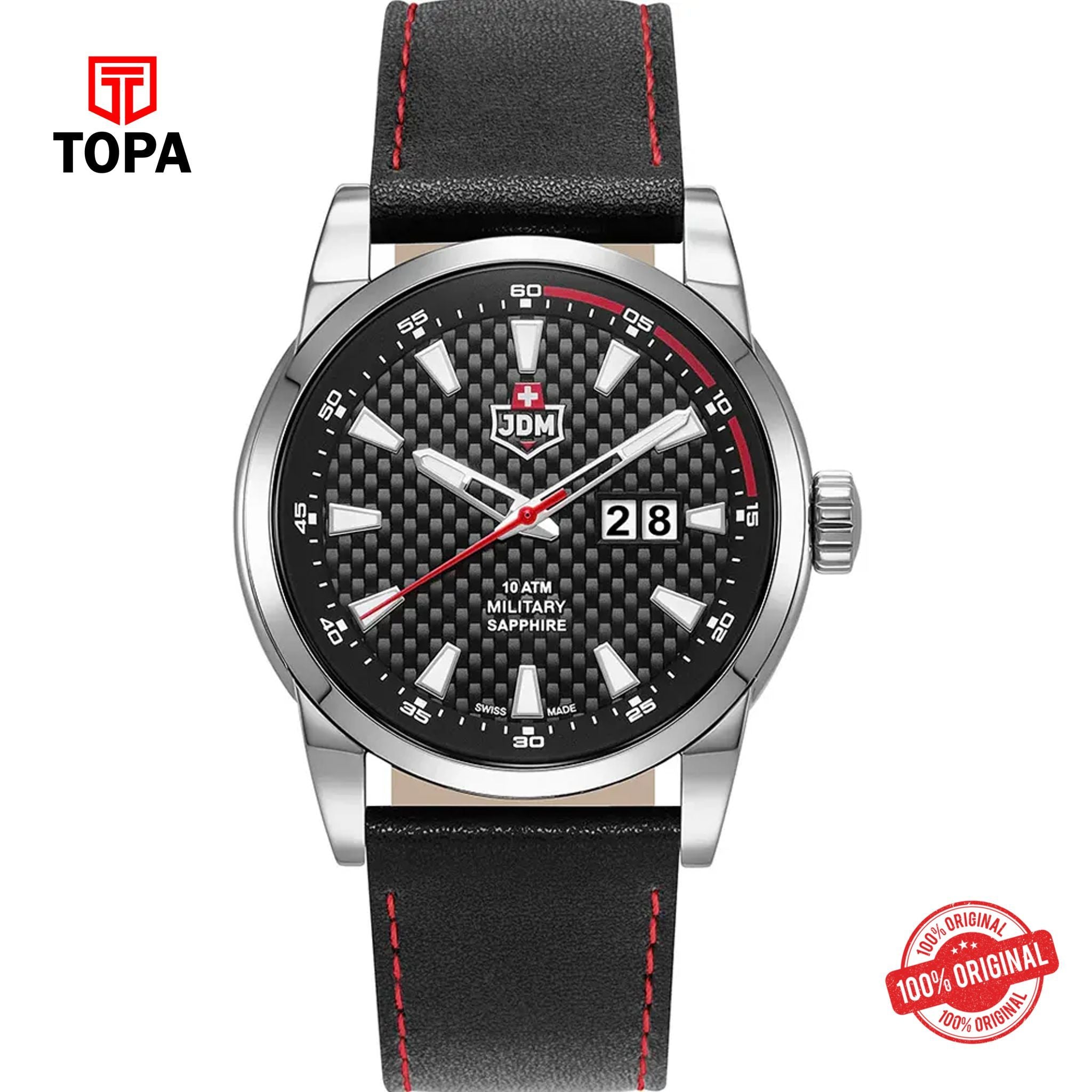 Topa JDM-Military-JDM-WG013-01-FOXTROT-Leather-Band-Men-Watch - Product Image 1