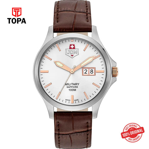 Topa JDM-Military-JDM-WG014-07-Alpha-Big-Date-Leather-Band-Men-Wa - Product Image 1