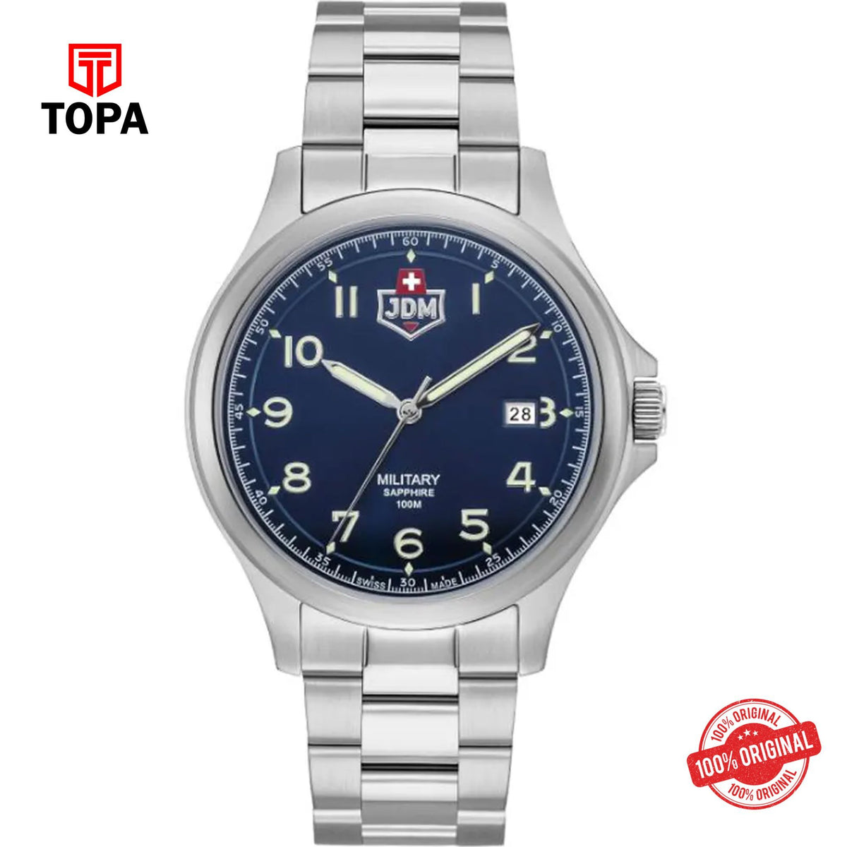 Topa JDM-Military-JDM-WG015-02-Metal-Band-Men-Watch - Product Image 1