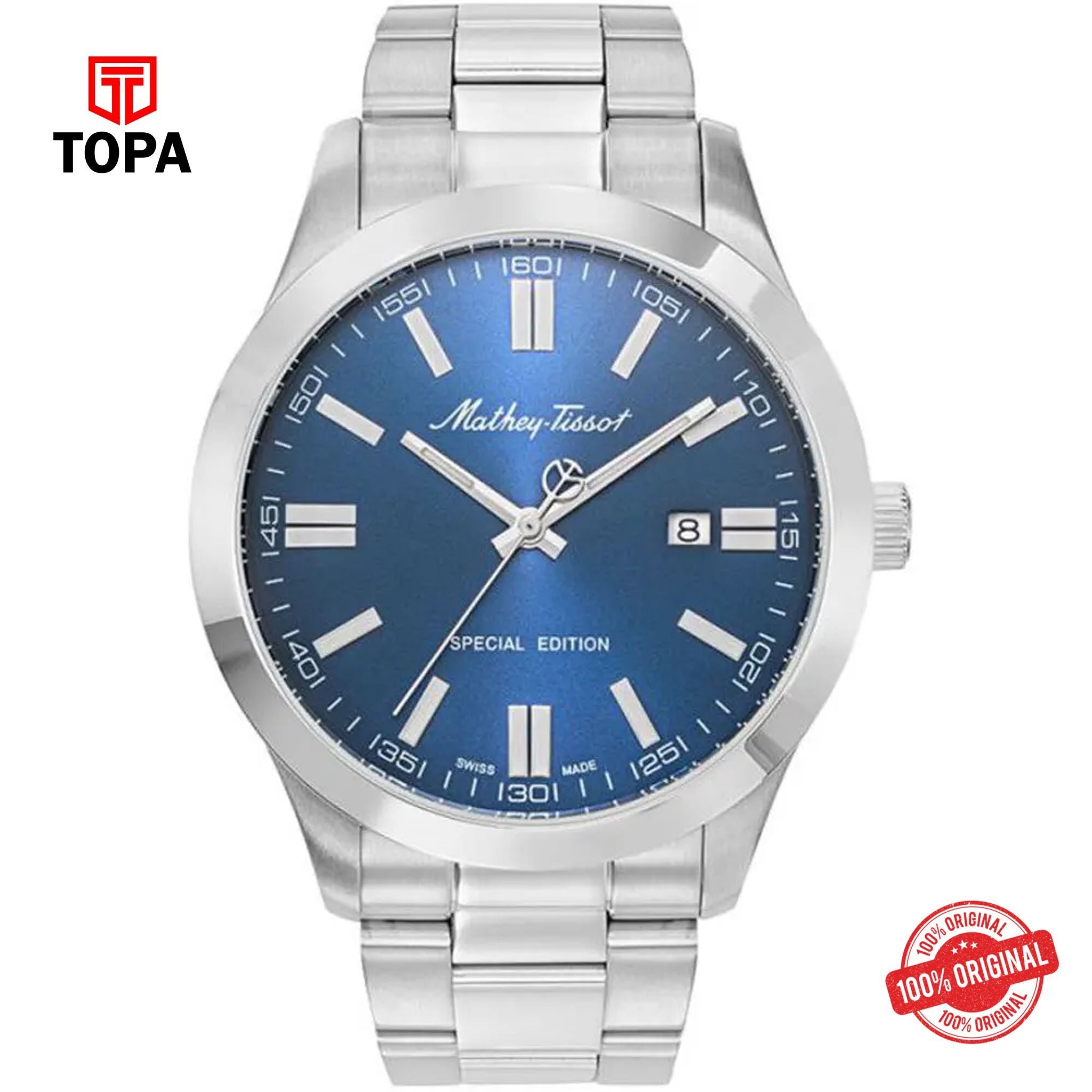 Topa Mathey-Tissot-H455ABU-Jumbo-Metal-Band-Men-Watch - Product Image 1
