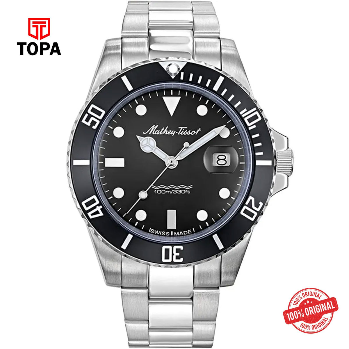 Topa Mathey-Tissot-H901AN-Vintage-Metal-Band-Men-Watch - Product Image 1