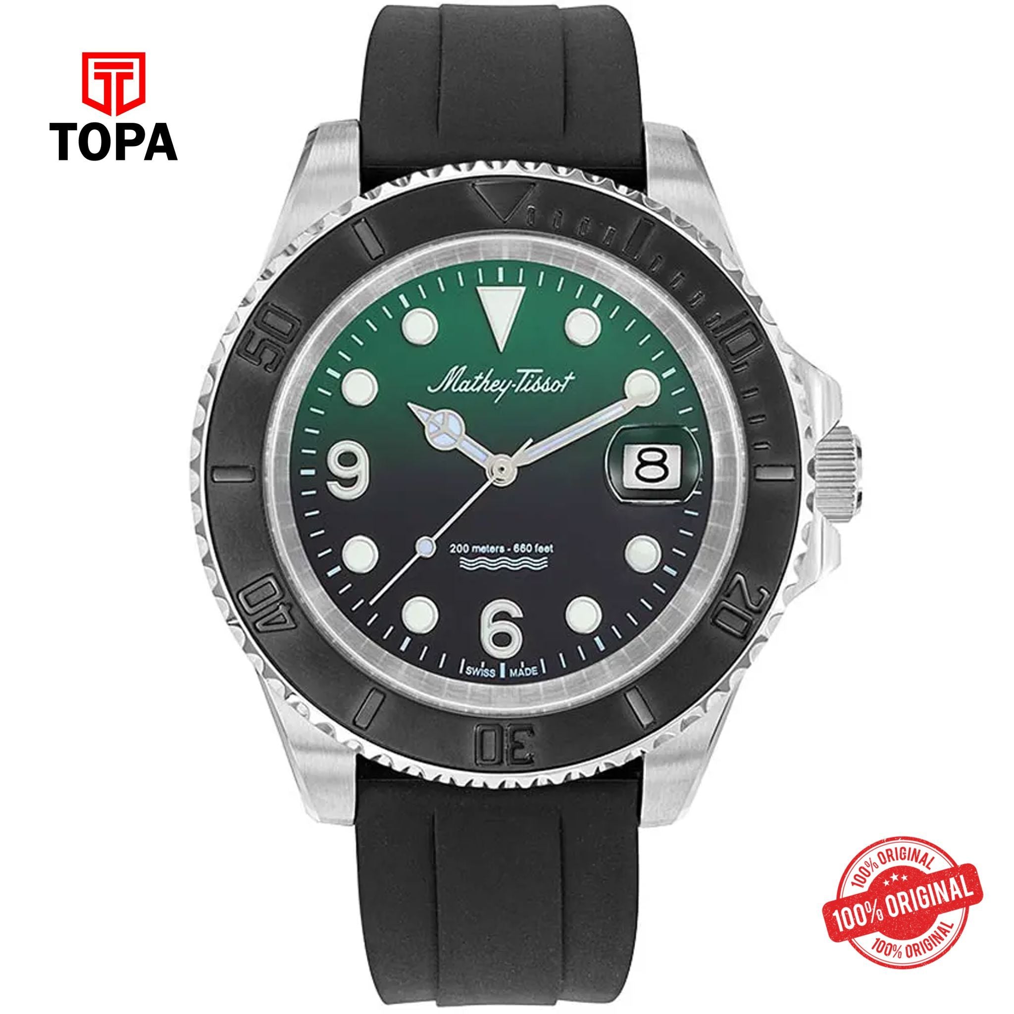 Topa Mathey-Tissot-H909AV-Rubber-Band-Men-Watch - Product Image 1