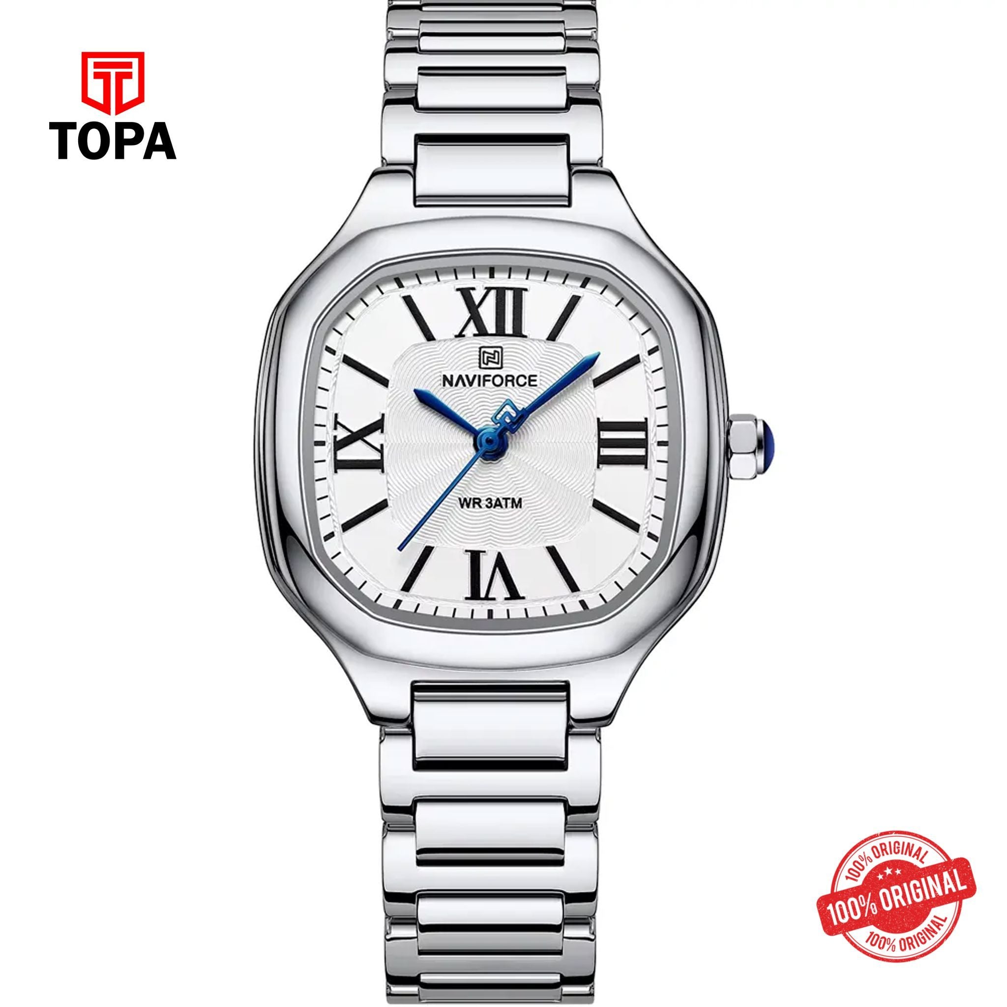 Topa NaviForce-NF5042L-CH-WHT-Women-Band-Men-Watch - Product Image 1