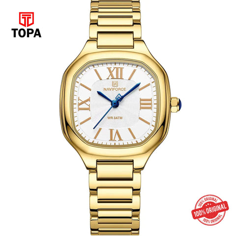 Topa NaviForce-NF5042L-GLD-WHT-Women-Band-Men-Watch - Product Image 1