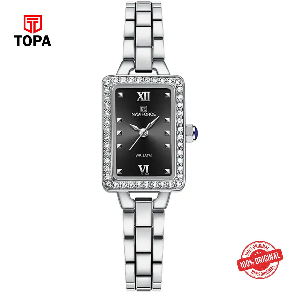 Topa NaviForce-NF5043-CH-GRY-Metal-Band-Women-Watch - Product Image 1