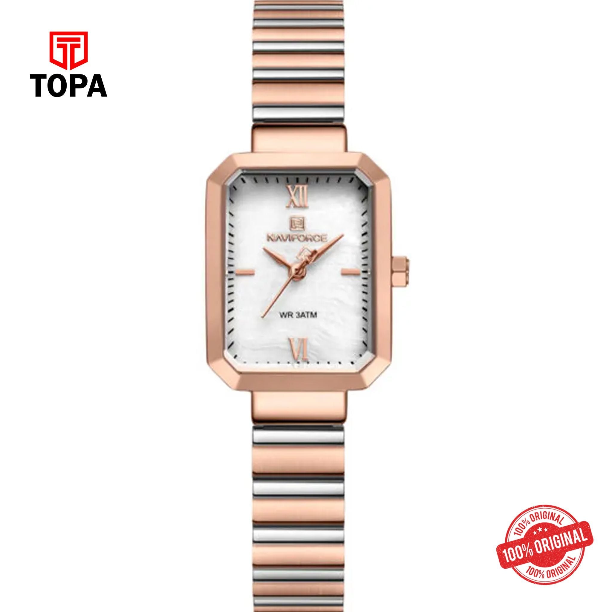 Topa NaviForce-NF5050L-TTRG-WHT-Women-Band-Men-Watch - Product Image 1