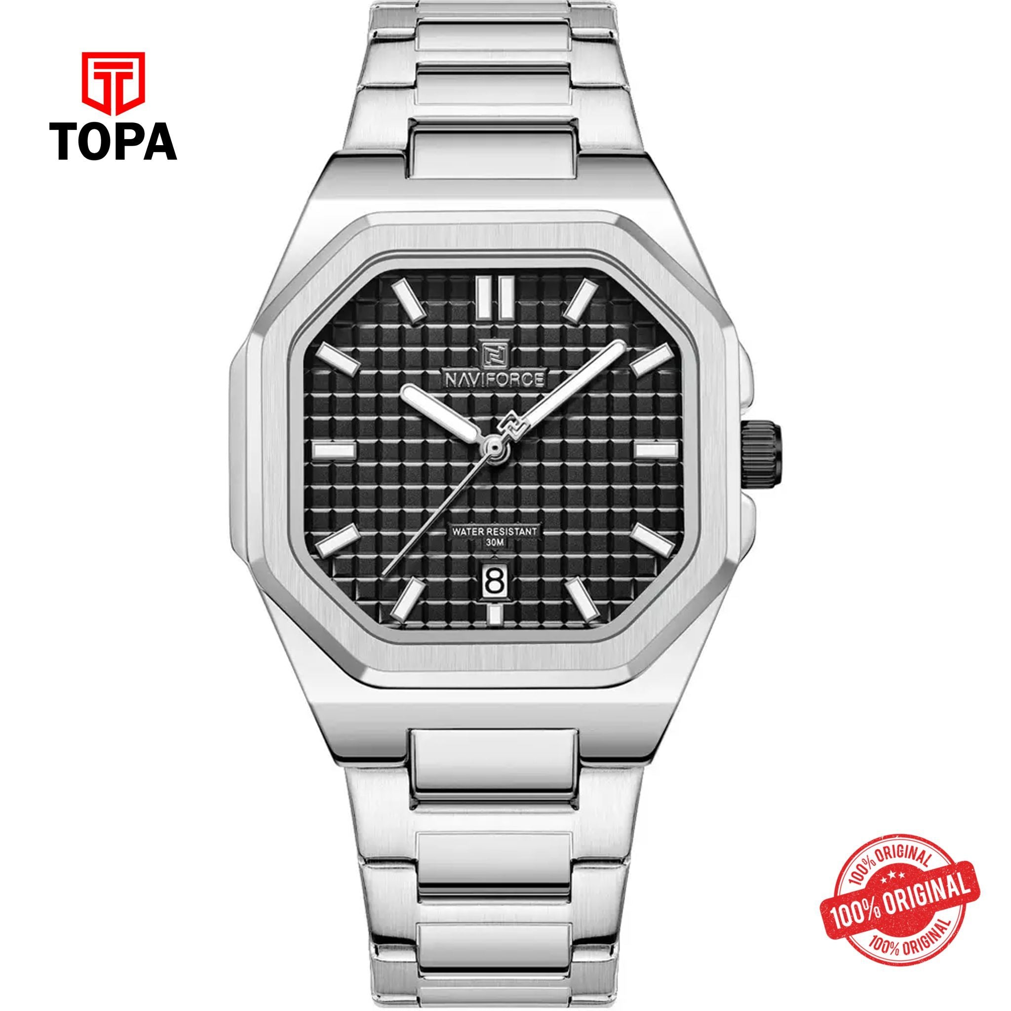 Topa NaviForce-NF5053G-CH-BLK-Metal-Band-Men-Watch - Product Image 1