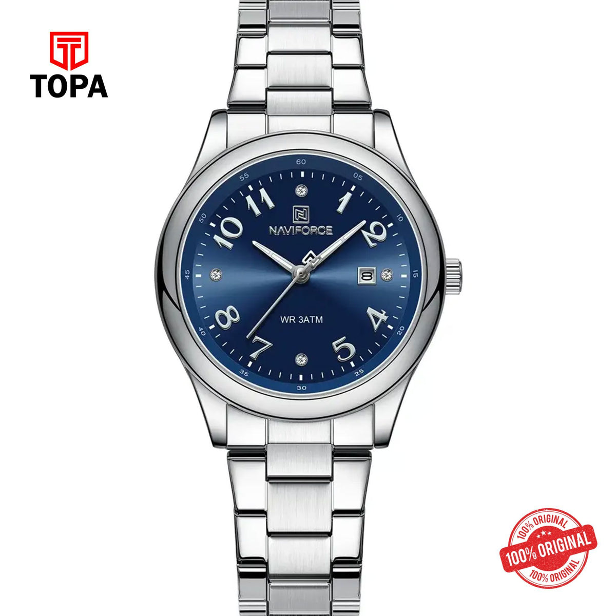 Topa NaviForce-NF5059L-CH-BLU-Metal-Band-Men-Watch - Product Image 1