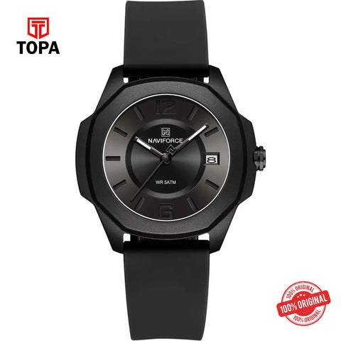 Topa NaviForce-NF7107G-BLK-BLK-Rubber-Band-Men-Watch - Product Image 1