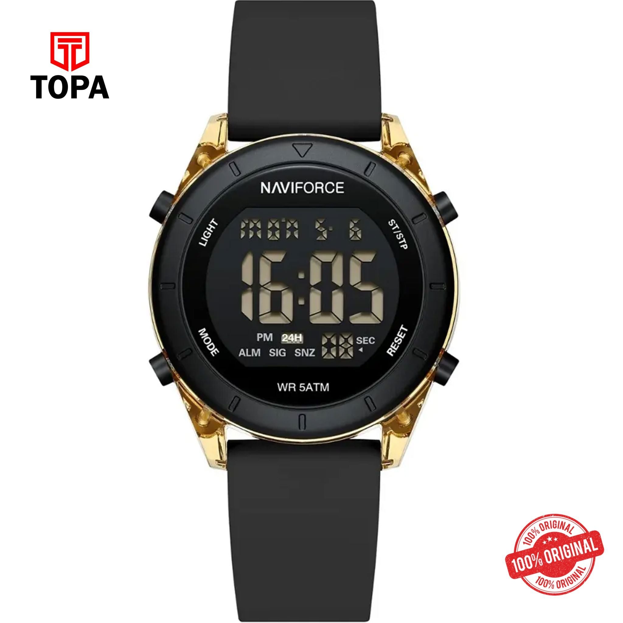 Topa NaviForce-NF7108G-BLK-DIGI-Rubber-Band-Men-Watch - Product Image 1