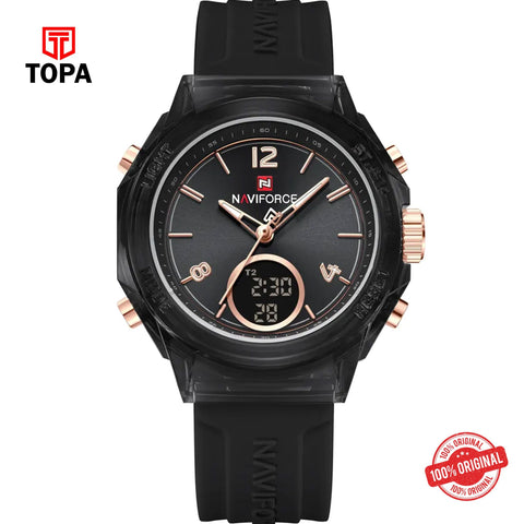 Topa NaviForce-NF7109G-BLK-DTIME-Rubber-Band-Men-Watch - Product Image 1