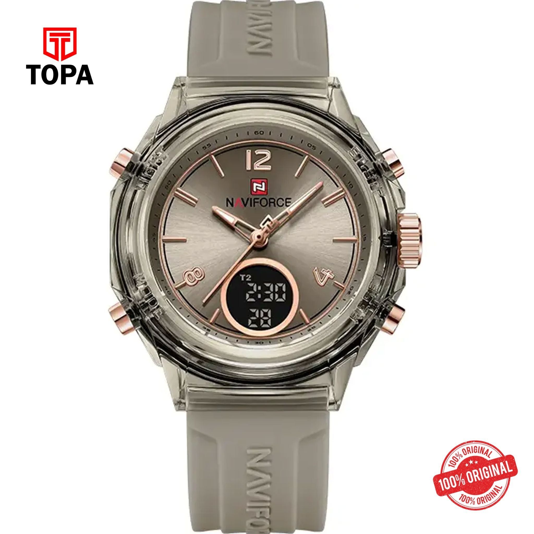 Topa NaviForce-NF7109G-GRY-Rubber-Band-Men-Watch - Product Image 1