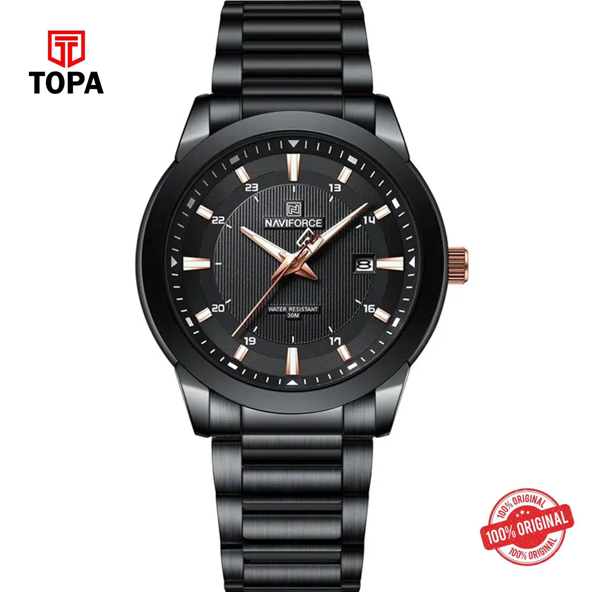 Topa NaviForce-NF8029G-BLK-Metal-Band-Men-Watch - Product Image 1